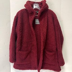 Eddie Bauer Hooded Plush Cardigan